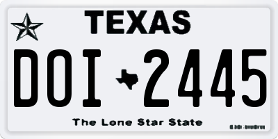 TX license plate DOI2445