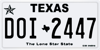 TX license plate DOI2447