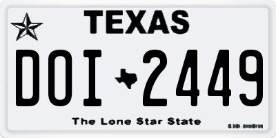 TX license plate DOI2449