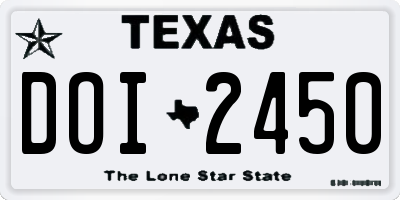 TX license plate DOI2450