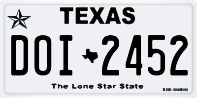 TX license plate DOI2452