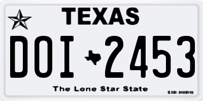 TX license plate DOI2453