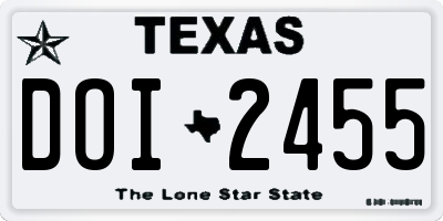 TX license plate DOI2455