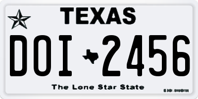 TX license plate DOI2456