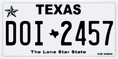 TX license plate DOI2457