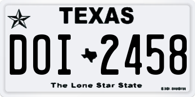 TX license plate DOI2458