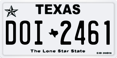 TX license plate DOI2461