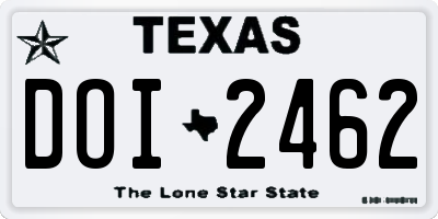 TX license plate DOI2462