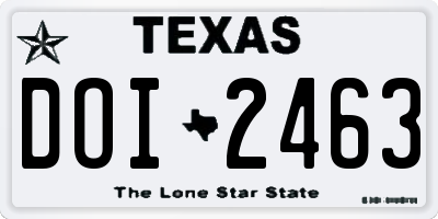 TX license plate DOI2463