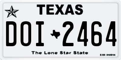 TX license plate DOI2464