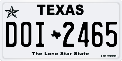 TX license plate DOI2465