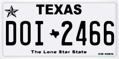 TX license plate DOI2466