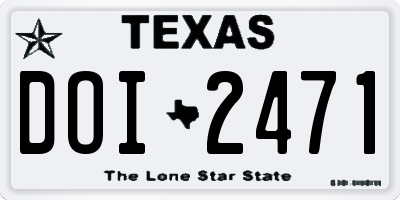 TX license plate DOI2471