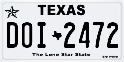 TX license plate DOI2472