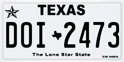 TX license plate DOI2473