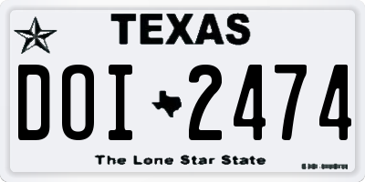 TX license plate DOI2474