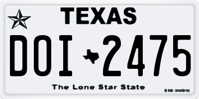 TX license plate DOI2475
