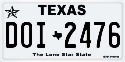 TX license plate DOI2476