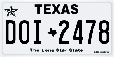 TX license plate DOI2478