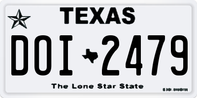 TX license plate DOI2479