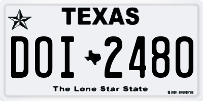 TX license plate DOI2480