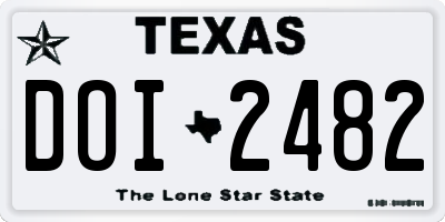 TX license plate DOI2482