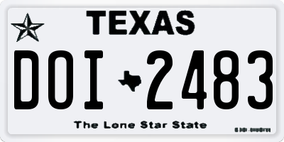 TX license plate DOI2483
