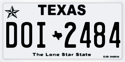 TX license plate DOI2484