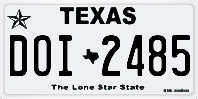 TX license plate DOI2485