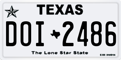 TX license plate DOI2486