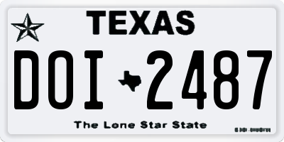 TX license plate DOI2487