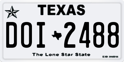 TX license plate DOI2488