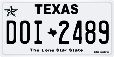TX license plate DOI2489