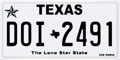 TX license plate DOI2491