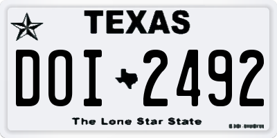 TX license plate DOI2492