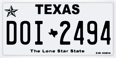 TX license plate DOI2494