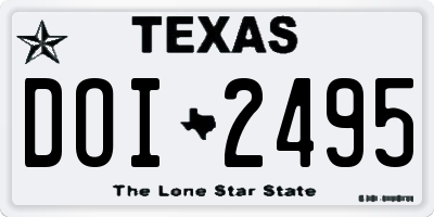 TX license plate DOI2495