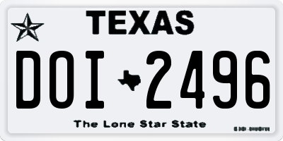 TX license plate DOI2496