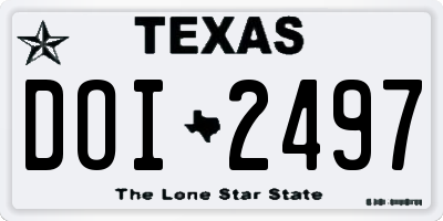 TX license plate DOI2497