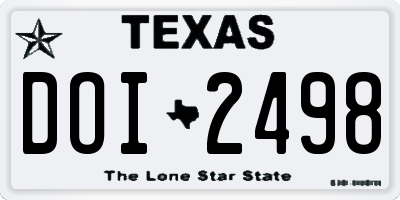 TX license plate DOI2498
