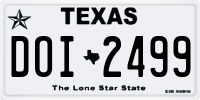 TX license plate DOI2499