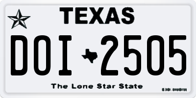 TX license plate DOI2505