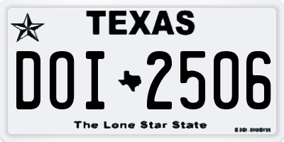 TX license plate DOI2506