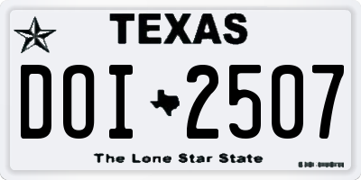 TX license plate DOI2507