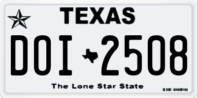 TX license plate DOI2508