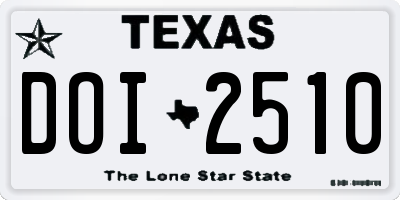 TX license plate DOI2510