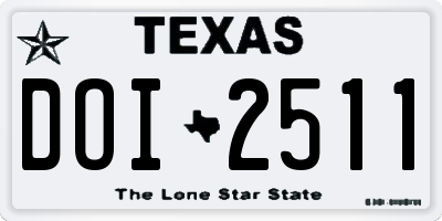 TX license plate DOI2511