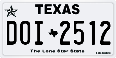 TX license plate DOI2512