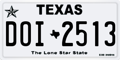 TX license plate DOI2513