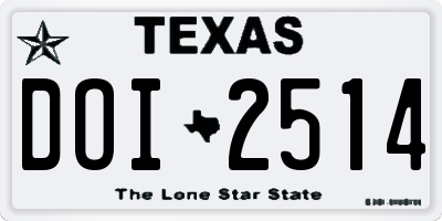 TX license plate DOI2514